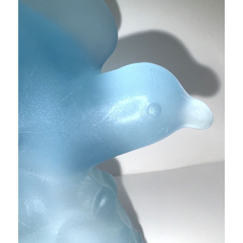 Vintage L E Smith Satin Frosted Blue Glass Dove Flying Bird Figurine 8.5” - Picture 2 of 8